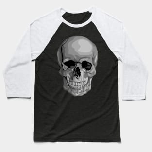 Artsy Gray Skull Baseball T-Shirt